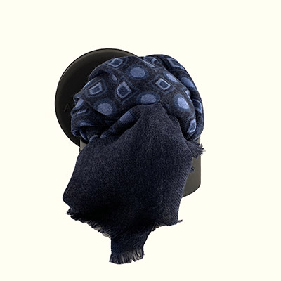 Sciarpa DIS.CRAVATTA 1<BR/>BLU E CELESTE<BR/>100% LANA