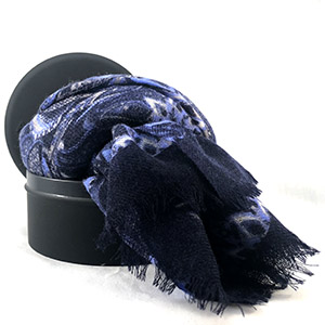 Sciarpa DIS.CACHEMIRE<BR/>BLU E CELESTE<BR/>100% LANA