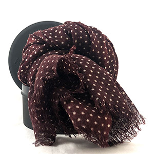Sciarpa DIS.POIS <BR/> BORDEAUX E BIANCO <BR/> 100% LANA