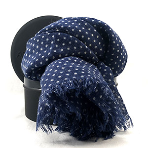 Sciarpa DIS.POIS <BR/> DENIM E BIANCO <BR/> 100% LANA
