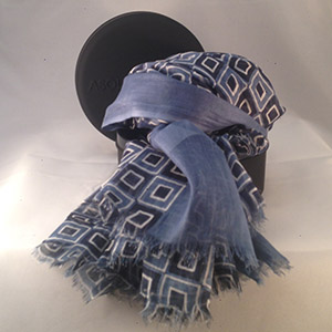 Sciarpa Quadro Blu e Celeste 100% Cotone