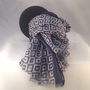 Sciarpa Quadro Blu <br/> 100% Cotone